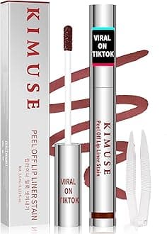 Peel Off Lip Stain, Long Lasting Lip Stain Peel Off with Tweezer, Waterproof Lip Liner Stain, Transfer-Proof, Highly Pigmented Color, Matte Finish
