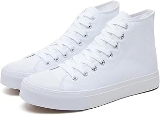 yageyan Men’s High Top Canvas Sneakers Fashion Lace up Walking Shoes Casual Classic