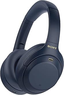 Sony WH-1000XM4 Wireless Noise Cancelling Bluetooth Over-Ear Headphones With Speak to Chat Function and Mic For Phone Call, Blue, Universal