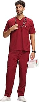 - Knya Active Men's 5-Pocket Scrub Suit | Set of Top & Bottom | Half Sleeves | V Neck | Breathable Fabric | Comfortable | Durable | Uniform for Doctors, Nurses and Dentists