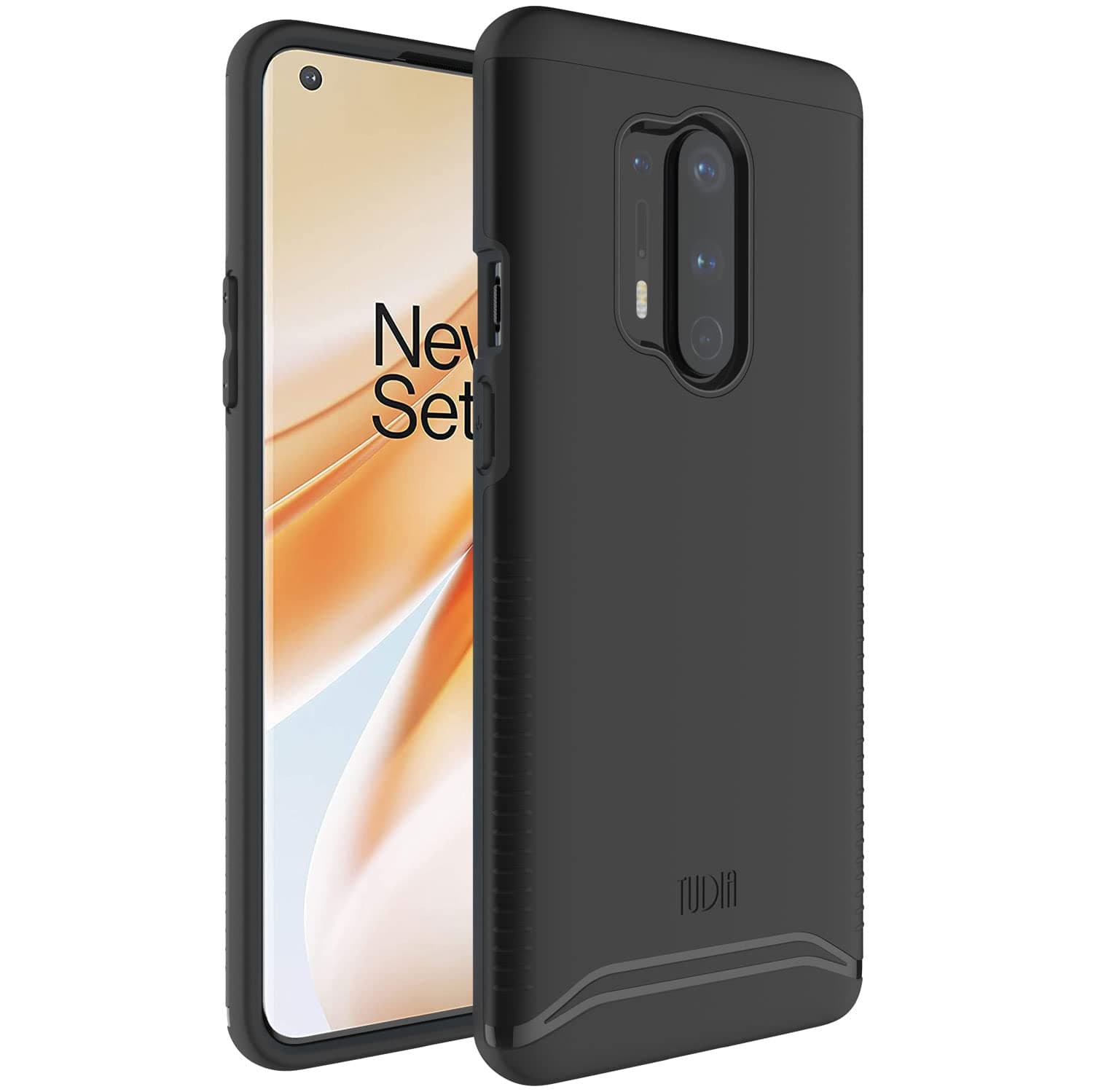 TUDIA Compatible with OnePlus 8 Pro Case, V2 Shockproof Military Grade Dual Layer Cover Compatible with OnePlus 8 Pro (Matte Black)