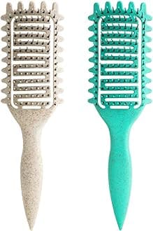 Curl Defining Brush,2024 Curly Hair Brush,Vented Hair Brush for Detangling, Shaping and Defining Curls For Women and Men Less Pulling (Green Beige)