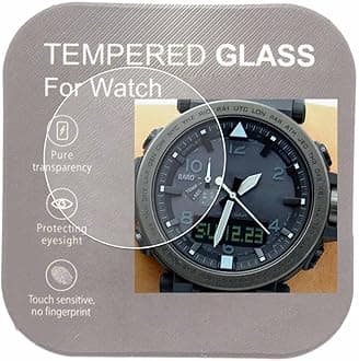 iHYQ [2-Pack ] for Casio PRG-600/ PRG-650 Watch Screen Protector2.5D Rounded Edges 9H Premium Real Tempered Glass Screen Protector Anti ScratchAnti-Fingerprint Bubble-Free
