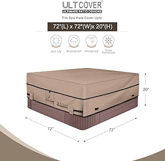 ULTCOVER Waterproof 600D Polyester Square Spa Cover