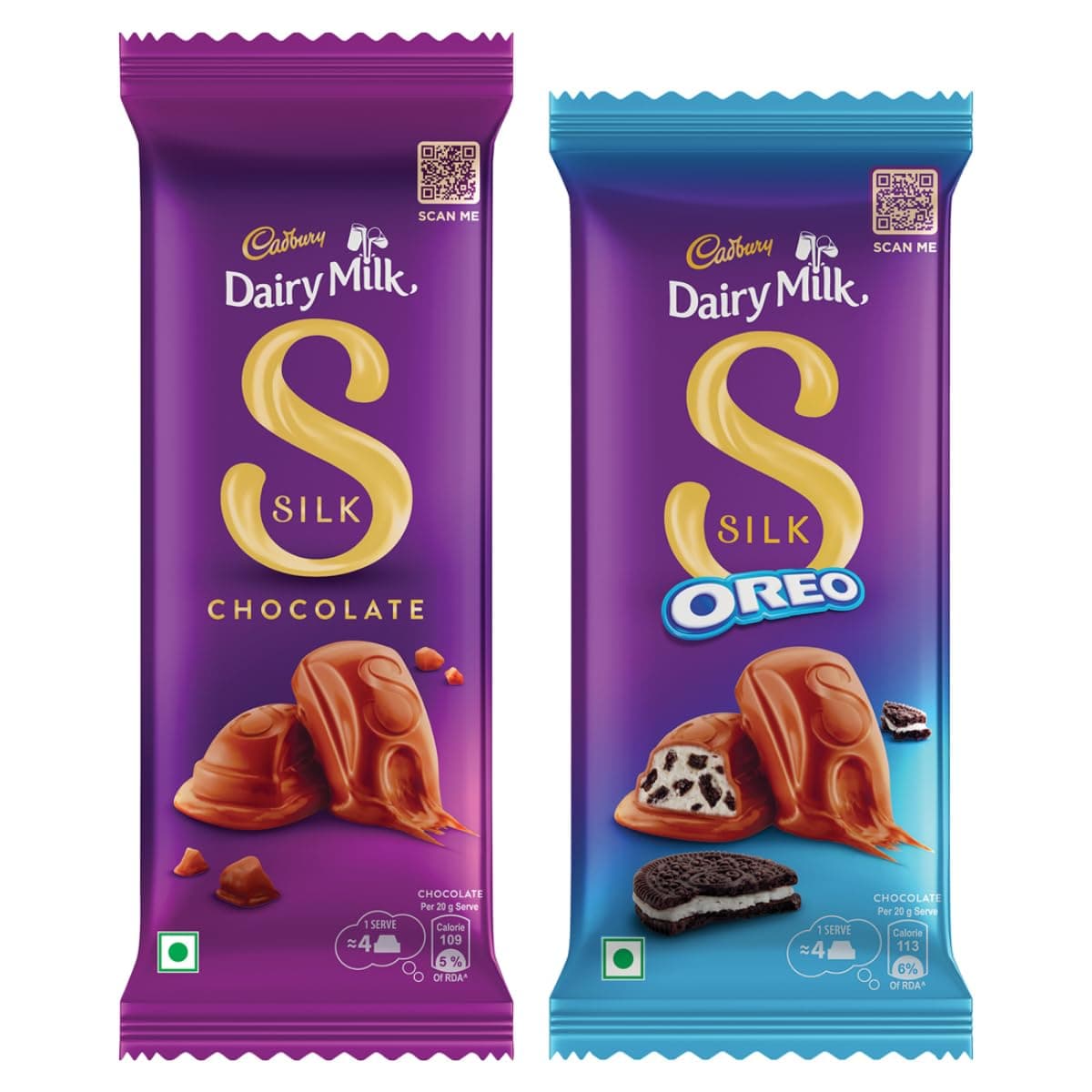 Dairy Milk Silk Chocolate Bar Large Combo (Silk Plain 150 g, Silk Oreo 130 g), 280 g