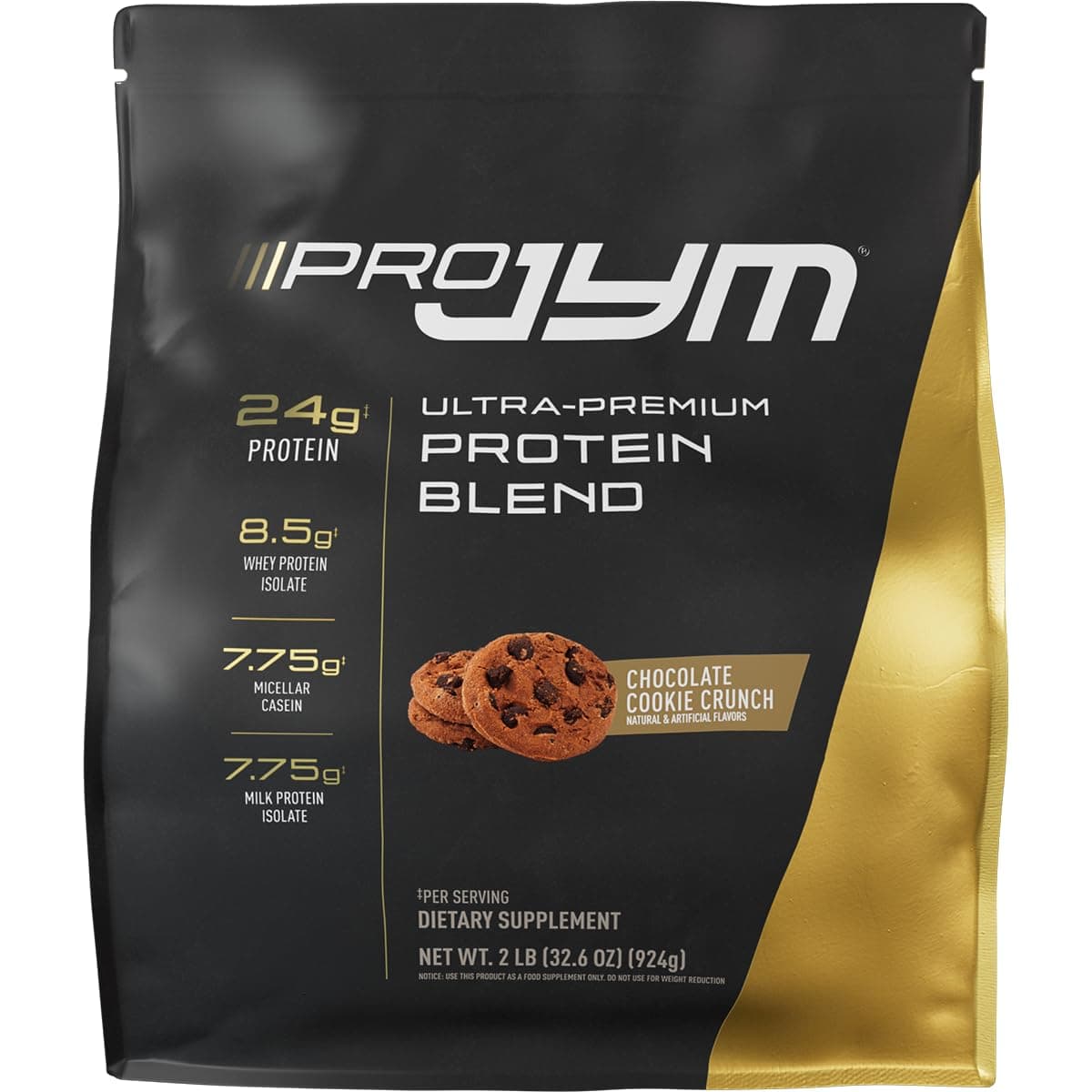 Pro JYM Chocolate Cookie Crunch Protein Powder - Whey Protein Isolates, Casein, & Milk Protein, Lean Muscle Building for Men & Women, 22 Servings