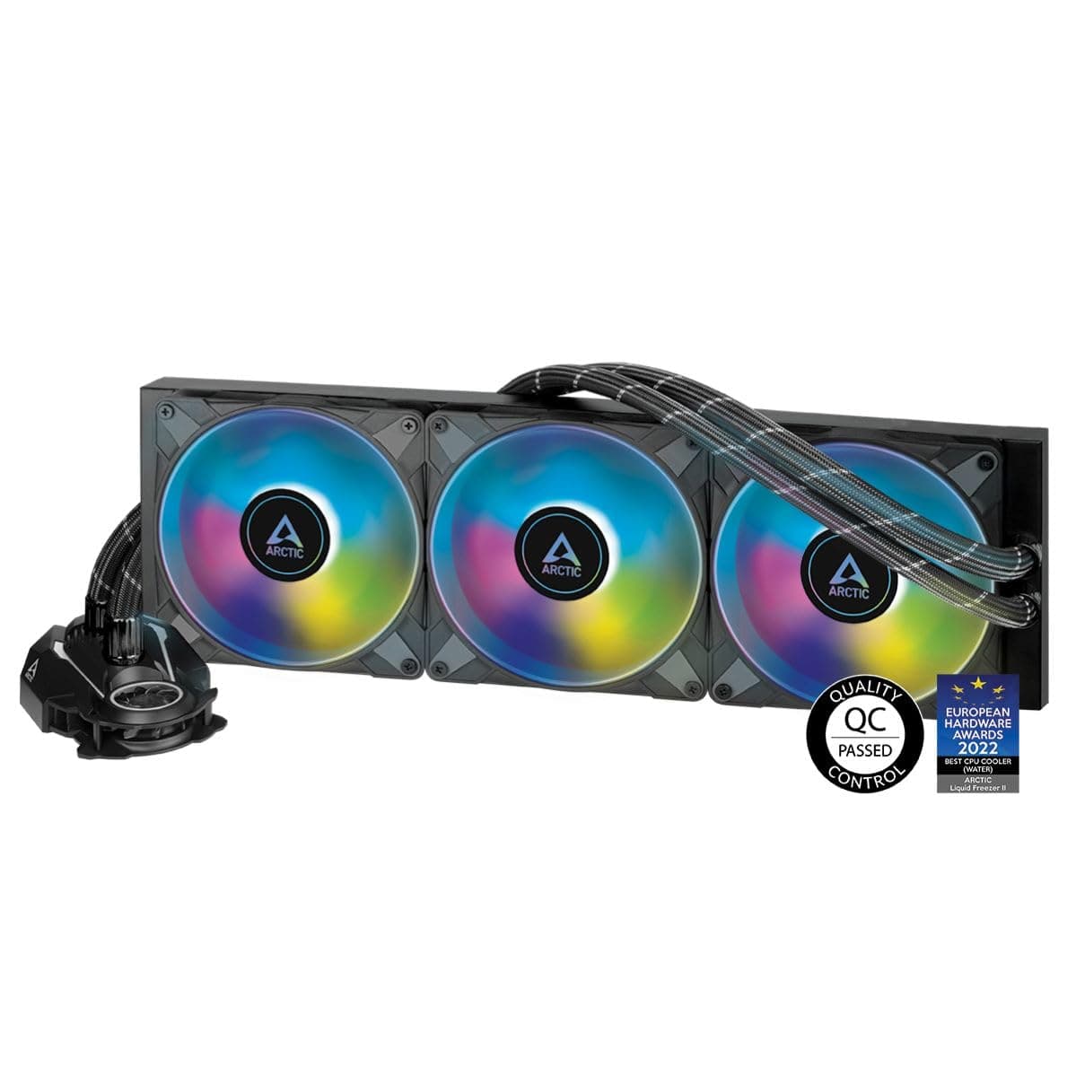ARCTIC Liquid Freezer II 420 A-RGB - Multi-Compatible All-in-One CPU AIO Water Cooler with A-RGB, efficient PWM-Controlled Pump, Fan Speed: 200-1900 RPM, LGA1700 Compatible - Black