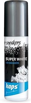 Shoe Whitener for Trainers - White Trainer Paint for Leather, Canvas and Textile Shoes, Restores White Colour with Built-in Sponge Applicator, 75ml Super White