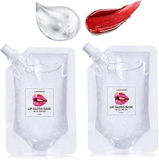 BestLand 2Pack DIY Homemade Moisturizing Lip Gloss Base, Lip Makeup Primer Basic Lipstick Material, Natural Non-stick Clear Lip Gloss Base Making Lip Gloss Supplies, 2Pack 100ml (Transparent)
