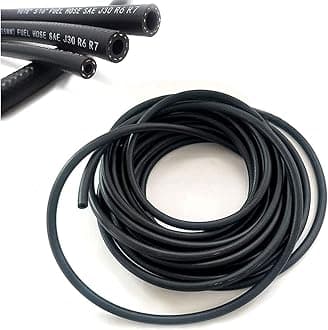 Universal Fuel Pipe LINE Rubber Reinforced for Fuel Hose Engine UNLEADED Petrol Diesel Oil (6.0MM X 12.0MM, 2 Meter)