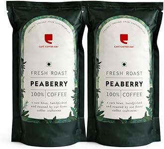 Filter Coffee Powder Peaberry Pure 100% Arabica Coffee 200 g (Pack of 2)