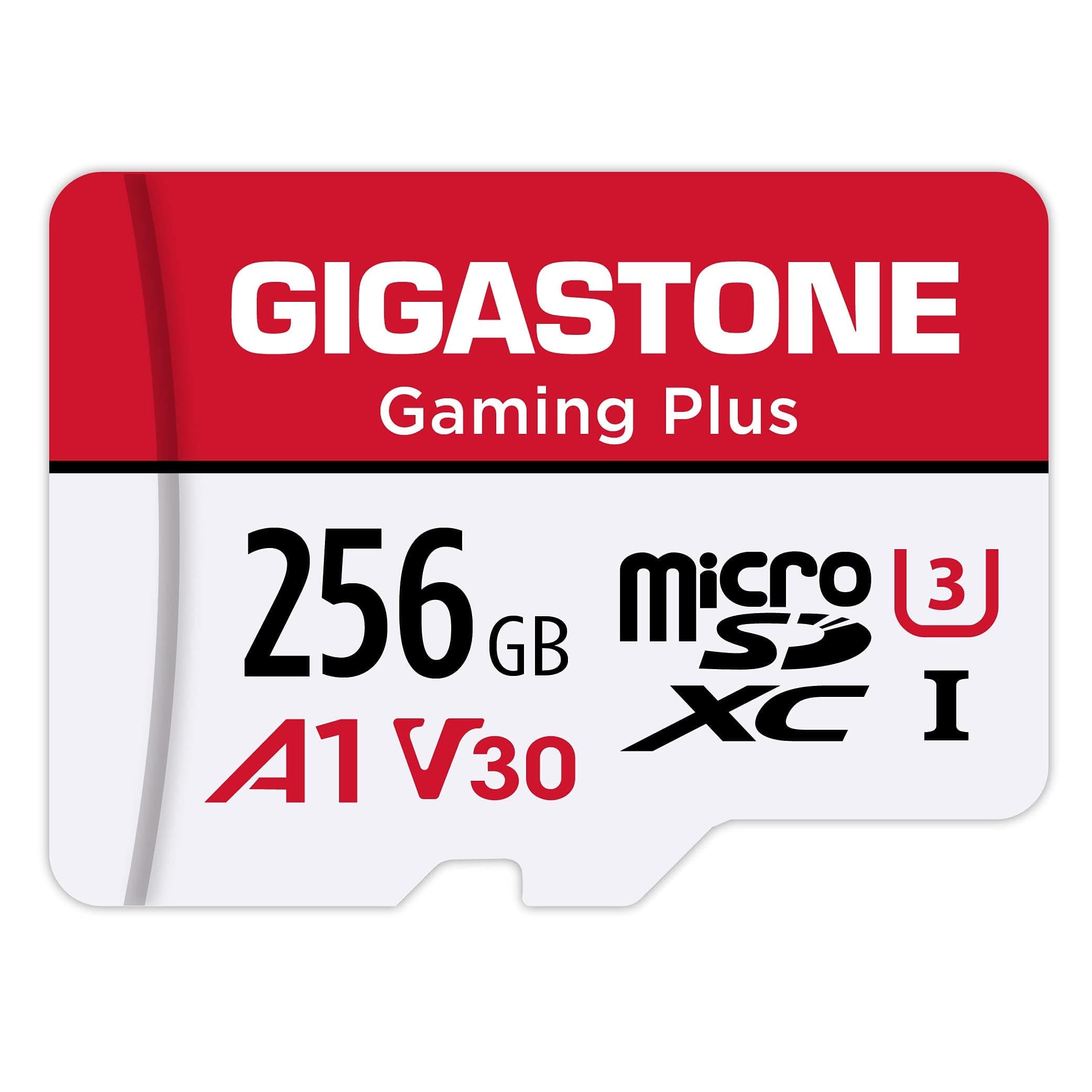 【for Switch 1 Only】 GIGASTONE 256GB Micro SD Card, Gaming Plus, MicroSDXC Memory Card for Nintendo-Switch 1, Steam Deck, 4K Video Recording, UHS-I A1 U3 V30 C10, up to 100MB/s, with Adapter