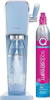 SodaStream Art Sparkling Water Maker (Misty Blue) with CO2 and Dishwasher Safe Bottle