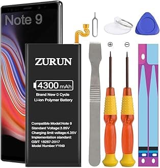 Galaxy Note 9 Battery Upgraded ZURUN 4300mAh Li-Polymer Battery EB-BN965ABU Replacement for Samsung Galaxy Note 9 SM-N960 N960V N960A N960T N960P N960U N960F with Screwdriver Tool Kit