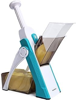 SupMaKinSafest Mandoline Vegetable Slicer, Potato Chip Cutter, Multifunctional Veg Chopper with 4 Cutting Modes to Slice, Dice, Chop, Julienne, Best Kitchen Gadgets Once for All