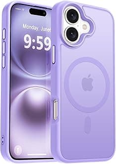 MOCCA Strong Magnetic for iPhone 16 Case, [Compatible with Magsafe][16FT Mil-Grade Drop Protection] Slim Thin Translucent Matte Protective Cover Case for iPhone 16 Phone Case 6.1", Light Purple