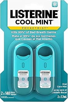 Listerine Pocketmist Cool Mint Oral Care Mist to Get Rid Of Bad Breath, 2 Pack ( Pack of 12)