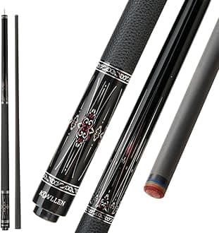 KONLLENLaser Series Carbon Fiber Pool Cue Stick Leather Wrap Professional Cues Full Carbon Technology Low Deflection 12.2mm 147cm 3/8 x 8 UniLoc Pin.