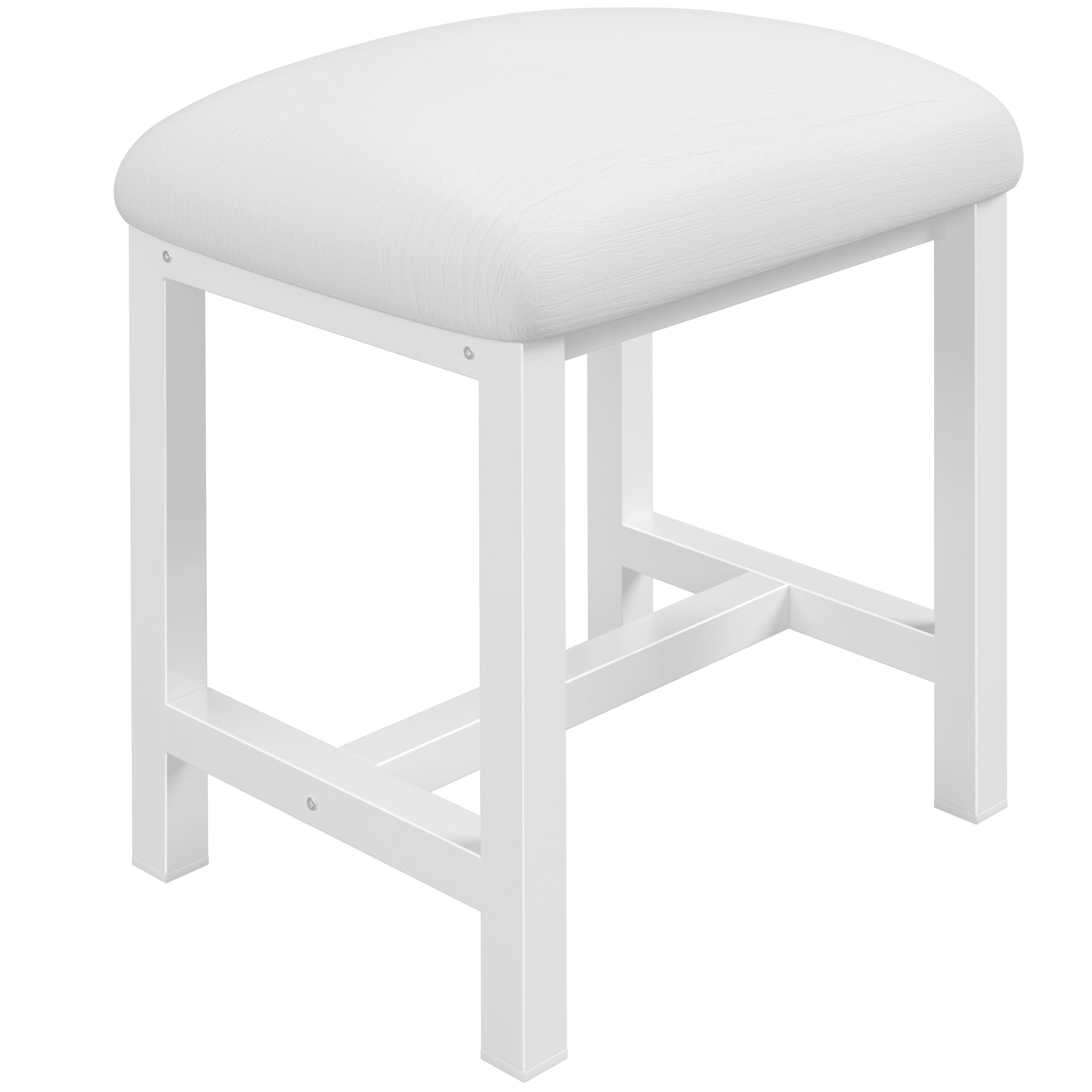 KAI-ROAD Small Vanity Stool, Cute Vanity Stools with Cushion, White Makeup Vanity Chair for Small Spaces, Living Room, Bedroom, Bathroom, Entryway, Ottoman Foot Rest for Couch Sillas Modern