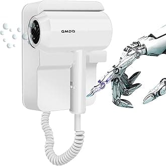 Hotel Wall Mounted Hair Dryer for Bathroom,Restroom Professional Blow Dryer,with Stand Rack,Specialised Motor for Salon,Fast Drying - Gifts【Massage Comb,Screws+ Adhesive】 110V