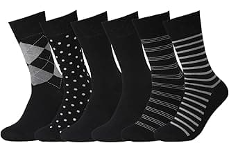 7DayOtter 98% Cotton 2% Lycra Rich Dress Socks for Business Mens Womens Casual Socks 6Pack