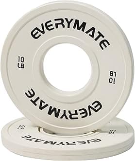 EVERYMATE Change Weight Plates 1.25LB 2.5LB 5LB Set Fractional Plate Olympic Bumper Plates for Cross Training Bumper Weight Plates Steel Insert Strength Training Weight Plates
