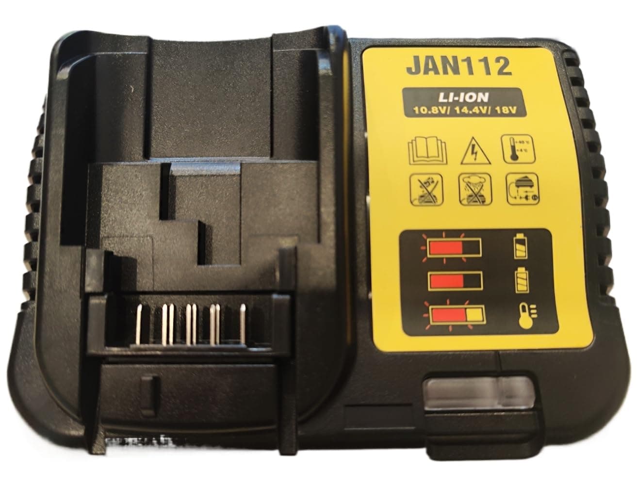 JAN112 10.8V 12V 18V 20V MAX Power Tool Li-Ion Battery Fast Charger Compatible with Dewalt XR Series Battery DCB200 201 204 205 181 182 183 184 etc, Compatible with DCB112, 110V-260V UK Plug