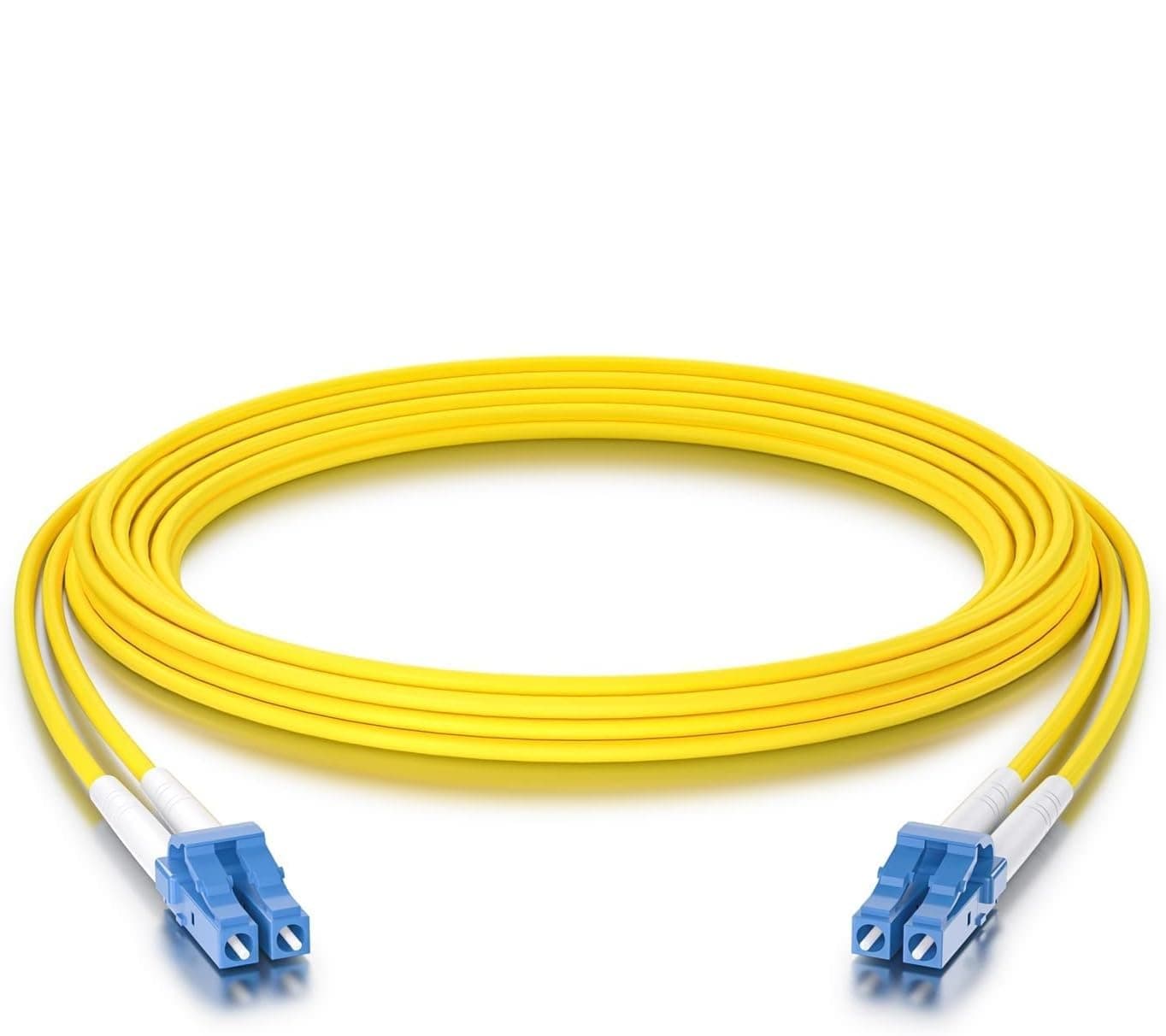 10Gtek Fiber Patch Cable - LC to LC OS2 10Gb/Gigabit Singlemode Jumper Duplex 9/125 LSZH Fiber Optic Cord for SMF SFP Transceiver, Yellow, 1-Meter(3.3ft)