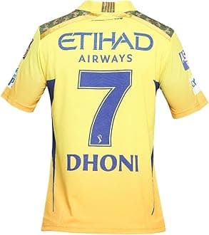KNKCricket IPL Jersey CSK Half Sleeve with DHONI 7 Supporter Jersey T-Shirt 2024/25