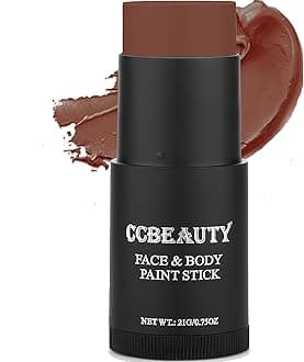 CCbeauty Brown Face Paint Stick, Face Painting Kit, Full Coverage SFX Makeup Foundation, Professional Non-Toxic Body Paint for Halloween Costume Party, For Deer, Elk, Simba, Bojack Horseman Makeup