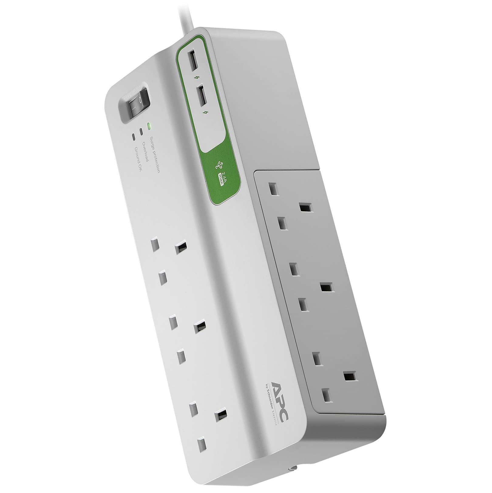 Surge Arrest Essential - PM6U-UK - 6 outlets - 2 USB charging ports - Equipment Protection Policy 50.000 €, 270B434
