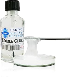 – Baking Beauty and Beyond Professional Food Grade Edible Glue - Multi-Function, Super Strong, Pro Bakers Choice Glue Perfect for Icing, Sugarcraft, Baking, Food Craft, and Cake Decorations, (30gm)