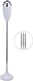 CO-Z Adjustable Floor Standing Ash Tray, Smokeless Outdoor Ashtray with Lid for Home Patio Cigarettes Ash Butt Disposal, Stainless Steel Windproof Stand Ashtray in 20", 27.5", 35" Heights, White