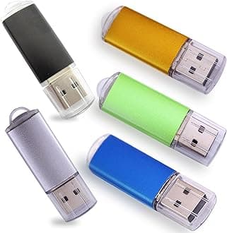 USB Flash Drives 2.0 Metal Key with LED Indicator Pack of 5 Colors (512MB,Not GB,Smaller Than 1GB,Blank)