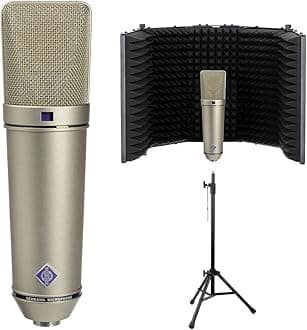 U 87 Ai Condenser Microphone (Nickel) Bundle with Reflection Filter & Tripod Mic Stand