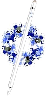 DOGAIN Stylus Pen for iPad and Touchscreens - Active Digital Fine Point Pencil with Dual Touch Function - Compatible with iPad Pro/Air/Mini, iPhone, Samsung, iOS, Android - White