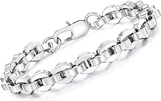 Link Chain Bracelets for Men - Cool Mens Bracelets Diamond-Cut Paperclip Solid Chain Bracelet Chunky Stainless Steel Jewelry Trendy Gifts