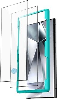 ESR 2 Pack for Samsung Galaxy S24 Ultra Screen Protector, HD Tempered Glass with Easy Installation Frame for Samsung Galaxy S24 Ultra, Military-Grade Protection, Ultra Tough, Scratch Resistant