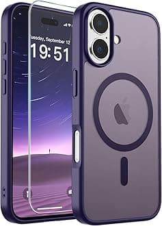 Magnetic for iPhone 17 Case (Compatible with MagSafe)(Military Grade Drop Protection) Translucent Matte Shockproof with Anti-Fingerprint Phone Cover,Dark Purple