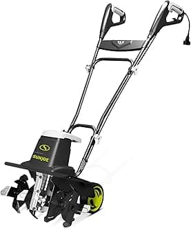 Corded Electric Garden Tiller & Cultivator with Steel Tines, 16 Inch, 13.5-Amp Motor - Heavy-Duty Tilling Machine for Lawn, Yard, and Gardening Care, TJ604E