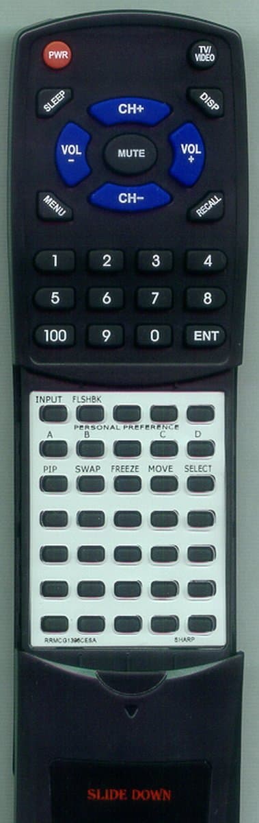 Replacement Remote Control for Sharp 27KS300, 27LS300, 36NS400, CL36S40, RRMCG1396CESA