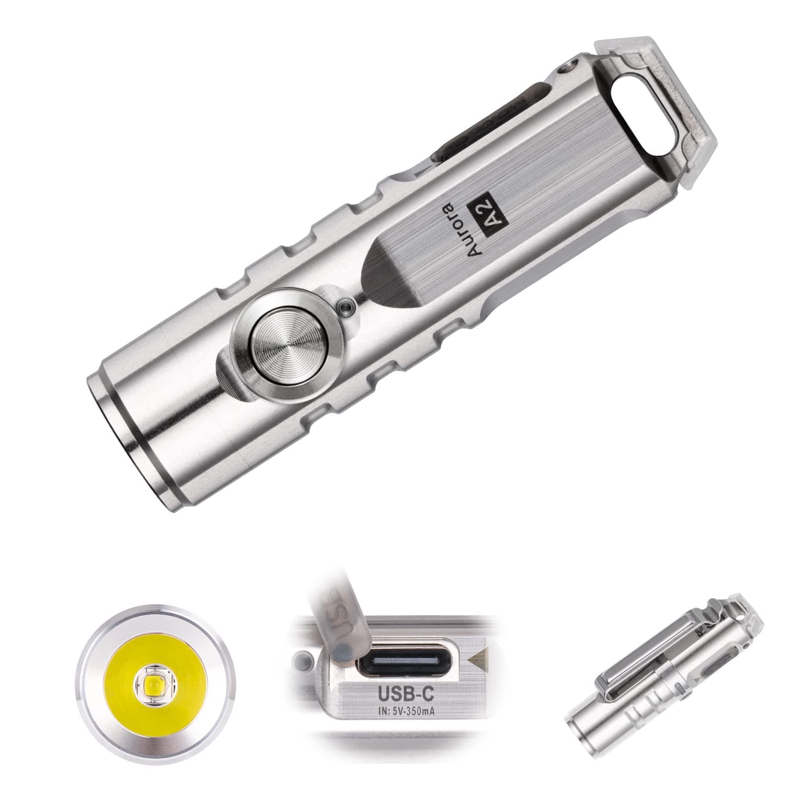 RovyVon Aurora A2 G4 Bright Keychain Flashlight USB C Rechargeable EDC Flashlight 650 lumens Small Magnetic Clip Flashlight, Lockout Feature Momentary On for Daily Carry Use