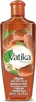 Vatika Naturals Enriched Hair Oil, Natural Moisturizing - Strengthening Serum for Healthy Scalp, Nourishing for Soft, Manageable, Smooth & Silky Hair From Root to Tip (Argan)
