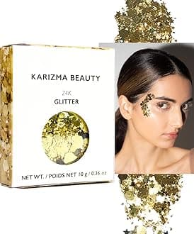KARIZMA 24K Gold Chunky Glitter Cosmetic Face Body Hair Nails