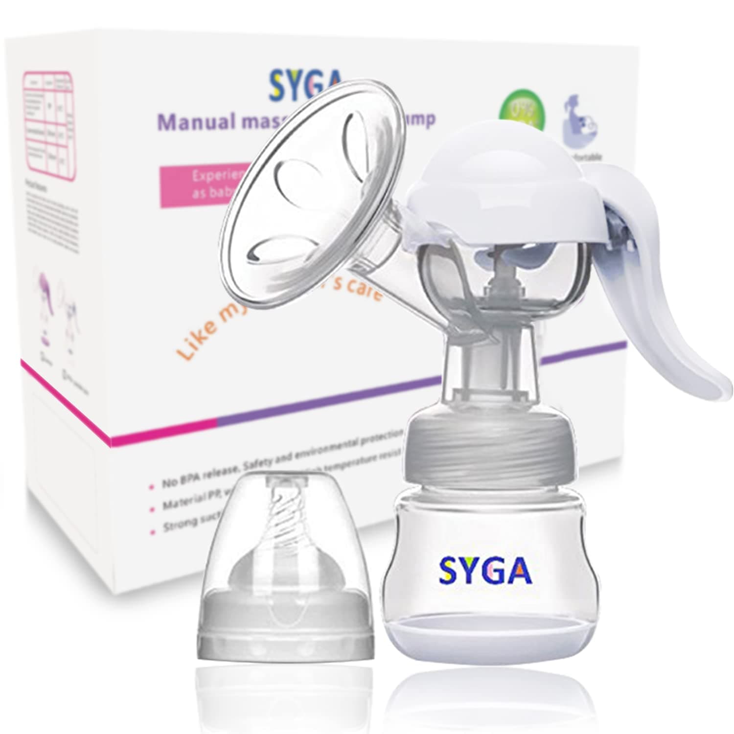 Syga Manual Breast Pump with Lid for Breastfeeding