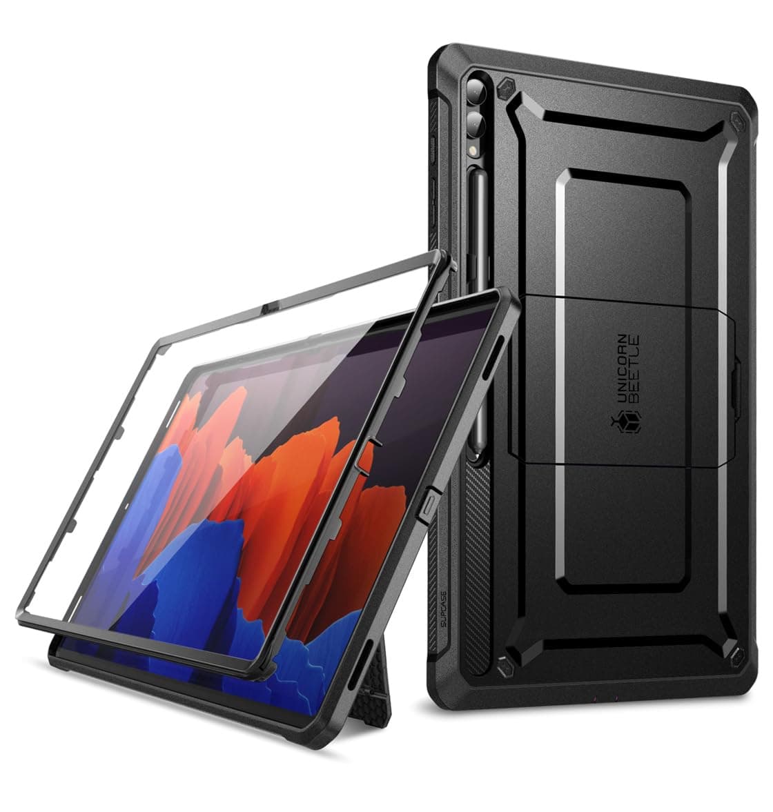 SUPCASE for Samsung Galaxy Tab S10 Ultra Case with Stand (Unicorn Beetle Pro), [Built-in Screen Protector & S Pen Holder] Full-Body Heavy Duty Tablet Cover for Galaxy Tab S9 Ultra/S8 Ultra, Black