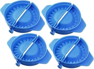 Three Secondz Plastic Mould Maker for Holi Kajjikayalu/Garijalu/Gujiya/Karjikayi/Karjikai/Somas/Karanji/Pedakiya/Ghughra (Pack of 4)