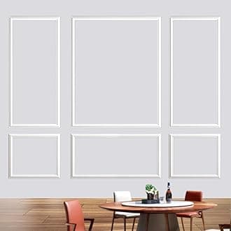 - Gaahing 6 Sets Premade Accent Wall Molding Kit, Pre-Cut Wainscoting Panels, Ready to Assemble Chair Rail Moulding for Interior Decoration