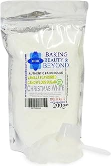 Baking Beauty and Beyond Premium Candy Floss Sugar 200g - Christmas White Vanilla Flavour