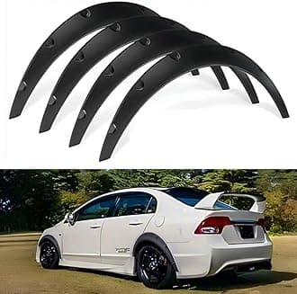 4Pcs 2.5inch/800mm Universal Fender Flares Flexible Durable Polyurethane Auto Car Body Kit Black